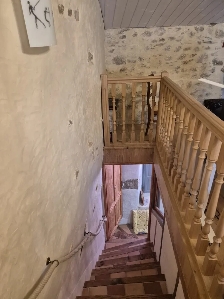 Garde-corps en chêne et trémie de l’escalier